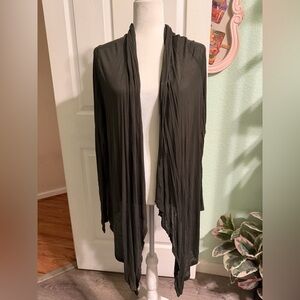 Forever 21 Olive Green Open-Front  Lightweight Cardigan